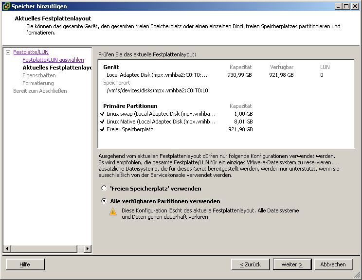 Datei:VMware-vSphere-ESXi-4.1-Speicher-hinzufuegen-04-Aktuelles-Festplattenlayout.png
