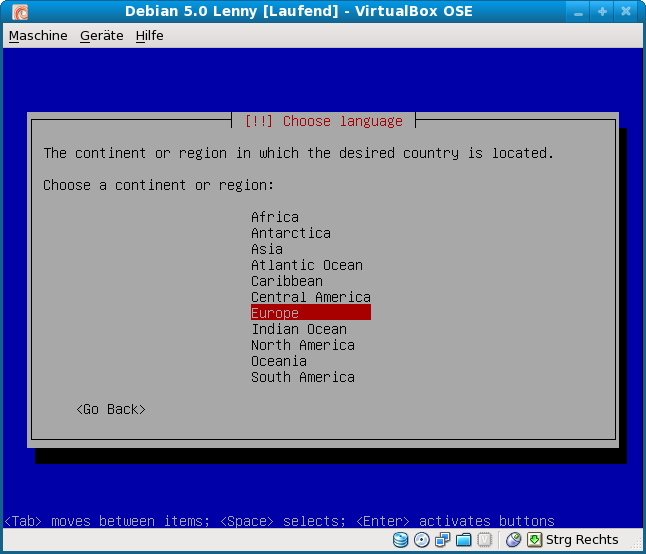 Datei:VirtualBox-3.0-Debian-5.0-Lenny-Gast-aufsetzen-15-Debian-Sprachauswahl-Kontinent-auswaehlen.png