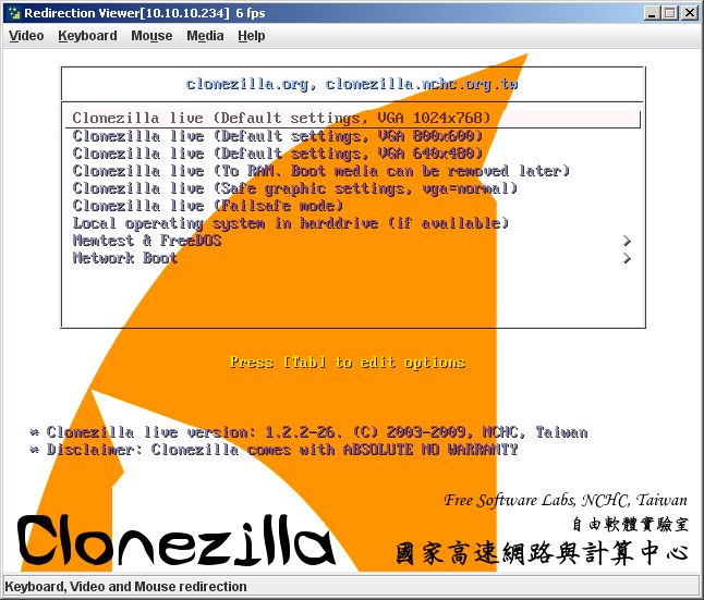 Datei:Clonezilla wiederherstellung Schritt 01 grub auswahl.png