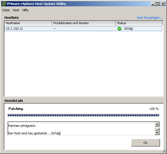Datei:VMware-vSphere-Host-Update-Utility-10-Patchen-erfolgreich.png