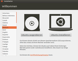 Wählen Sie die Sprache aus und klicken Sie auf Ubuntu installieren.