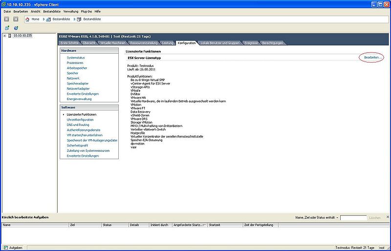 Datei:VMware vSphere Client Lizensierte Funktionen Bearbeiten.JPG