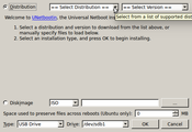 In the Distribution section, use the drop-down menu to find the various operating systems.
