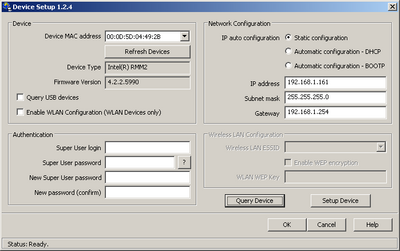 psetup 1.2.4 unter Windows: Beispiel mit Intel RMM2