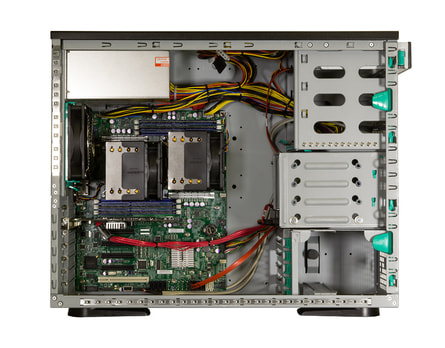 Server-Tower Intel Dual-CPU TI204L Low Noise - Internal view