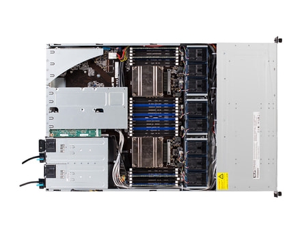 1U Intel dual-CPU RI2108+ server - Internal view