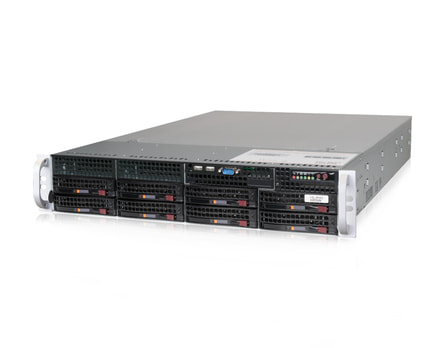 2HE Intel Dual-CPU RI2208-SMXS Server - Serveransicht