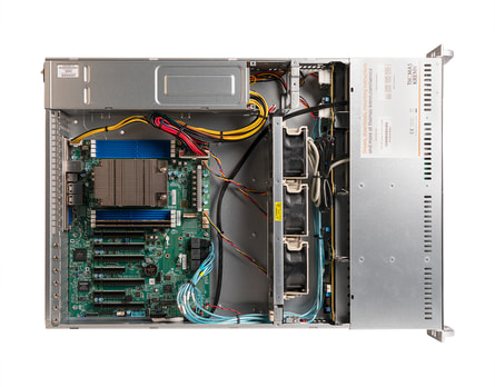 2U AMD single-CPU RA1208-SMEP server - Internal view
