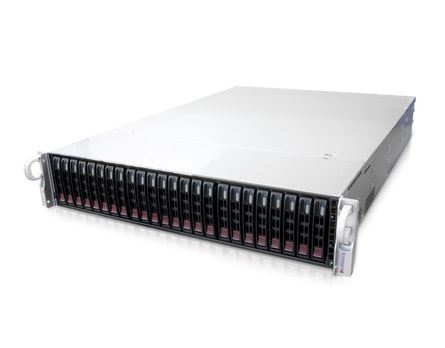 2HE Intel Dual-CPU RI2224-SMXS Server - Serveransicht