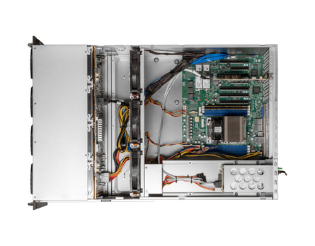 4U AMD single-CPU RA1424-AIEP server - interior view