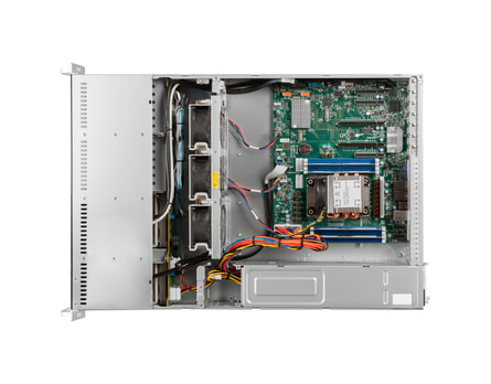 2HE Intel Single-CPU RI1208-SMXS Server - Innenansicht