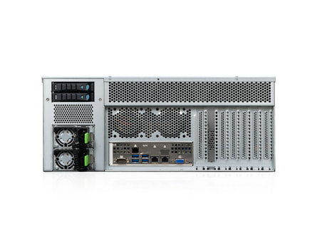 4HE Intel Dual-CPU RI2424-AIXS Server - Rückansicht