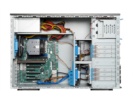 AMD single-CPU TA1508-CHEP tower server - Internal view