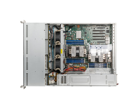 2U Intel dual-CPU RI2208-SMXS server - Internal view