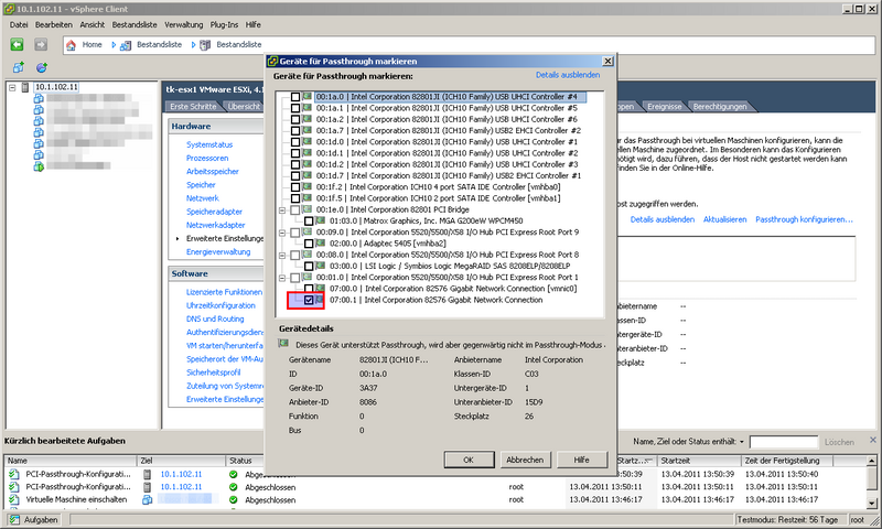 Datei:VMware-ESXi-4.1-Update-1-VMDirectPath-02-Passthrough-konfigurieren.png