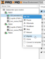 Klicken Sie mit der rechten Maustaste auf die VM/ den Container, anschließend klicken Sie auf [Migrate].
