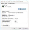 Der VMware SVGA 3D Adapter hat die konfigurierte Grafikspeichergröße