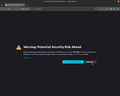 Warning message, because OPNsense has a self-signed certificate. Click on Advanced.