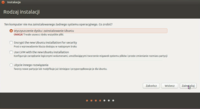 Wybór opcji "Wyczyszczenie dysku i zainstalowanie Ubuntu".