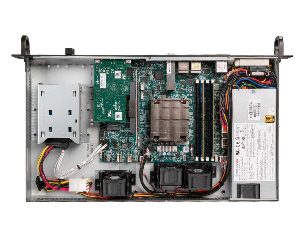 1U Intel single-CPU RI1102-SMXDFH server - Internal view