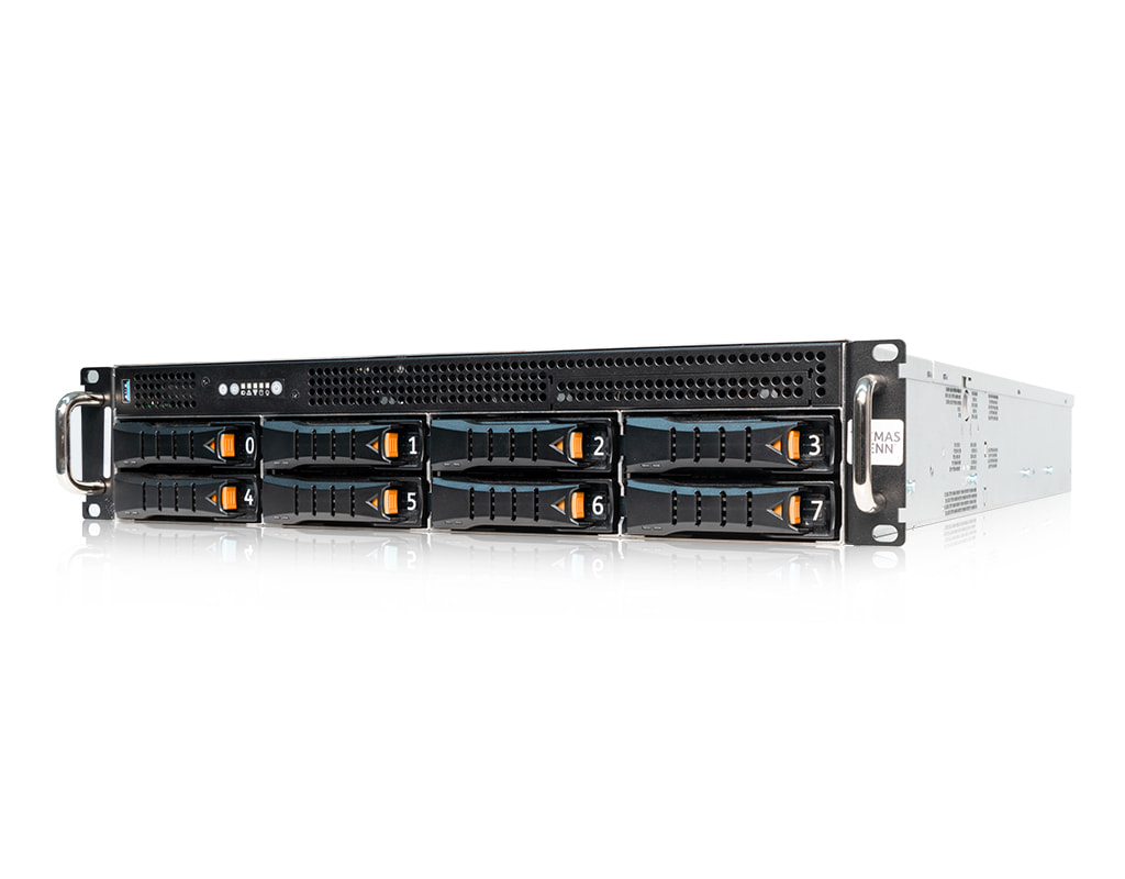 2HE Intel Single-CPU RI1208-AIXSN Server - Frontansicht 2HE Intel Single-CPU RI1208-AIXSN Server - Frontansicht