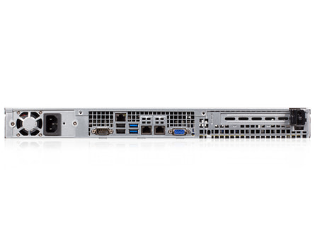 1U Intel single-CPU RI1102H+ server Scalable - Rear view