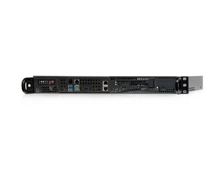 1U Intel single-CPU RI1101H-F server - Front view 1U Intel single-CPU RI1101H-F server - Front view