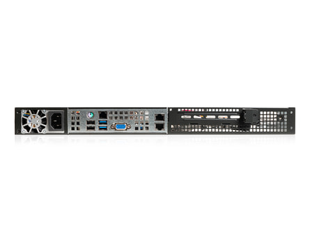 1U Intel single-CPU RI1101H server - Rear view