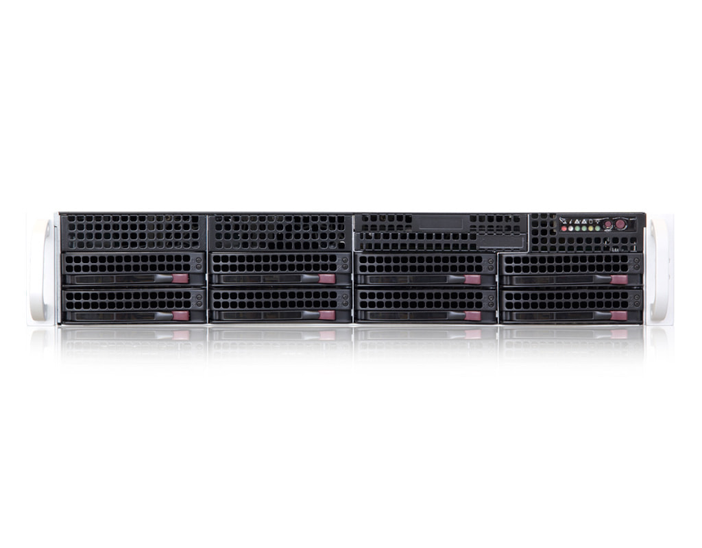 2U Intel single-CPU RI1208-SMXE server - Front view