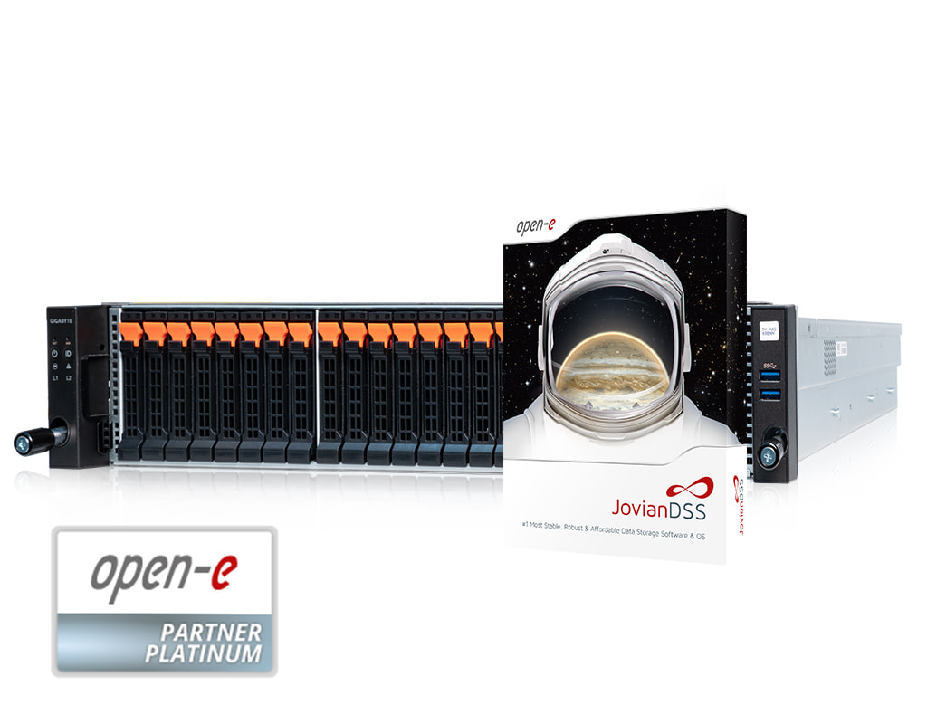 RA1224-AF HA Metro Cluster (Open-E) - Frontansicht Open-E Platinum-Partner