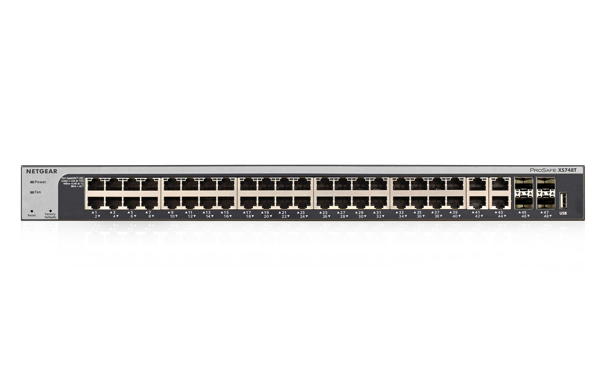 Netgear Smart Managed XS (10GBASE-T) - 48-port 10GE switch Netgear XS748T Netgear Smart Managed XS (10GBASE-T) - 48-port 10GE switch Netgear XS748T