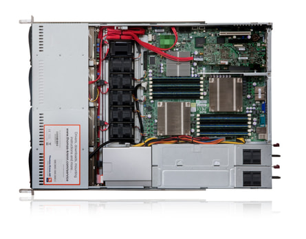 1HE Intel Dual-CPU SC815R Server - Innenansicht