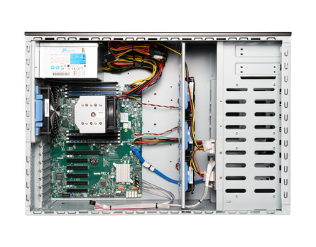 Tower server Intel single-CPU TI120+ - Internal view