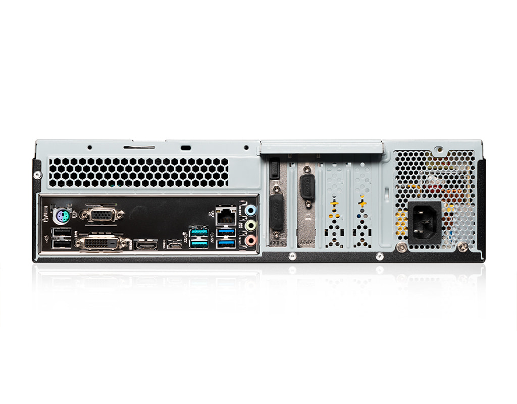 Business PC PI3D (Coffee Lake) - Rear view Business PC PI3D (Coffee Lake) - Rear view