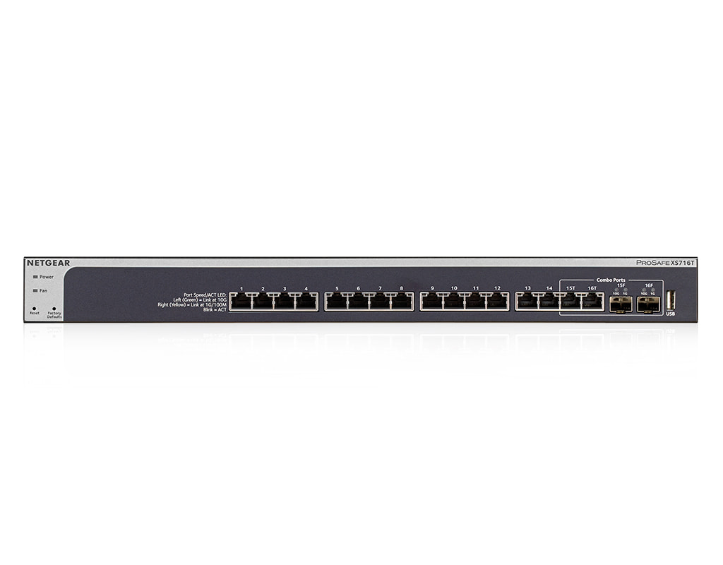Netgear Smart Managed XS (10GBASE-T) - 16-port 10GE switch Netgear XS716T Netgear Smart Managed XS (10GBASE-T) - 16-port 10GE switch Netgear XS716T