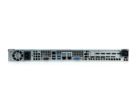 1U Intel single-CPU RI1102H-XE server - Rear view 1U Intel single-CPU RI1102H-XE server - Rear view