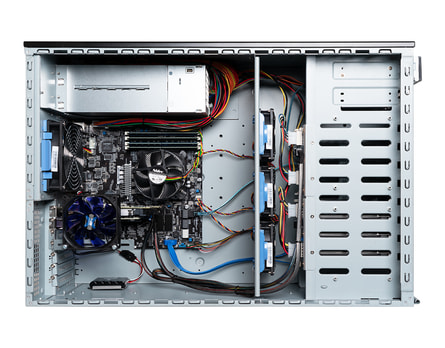 Tower server Intel single-CPU TI120-XE - Internal view