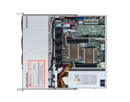 1U Intel Dual-CPU SC813M Server - Internal view