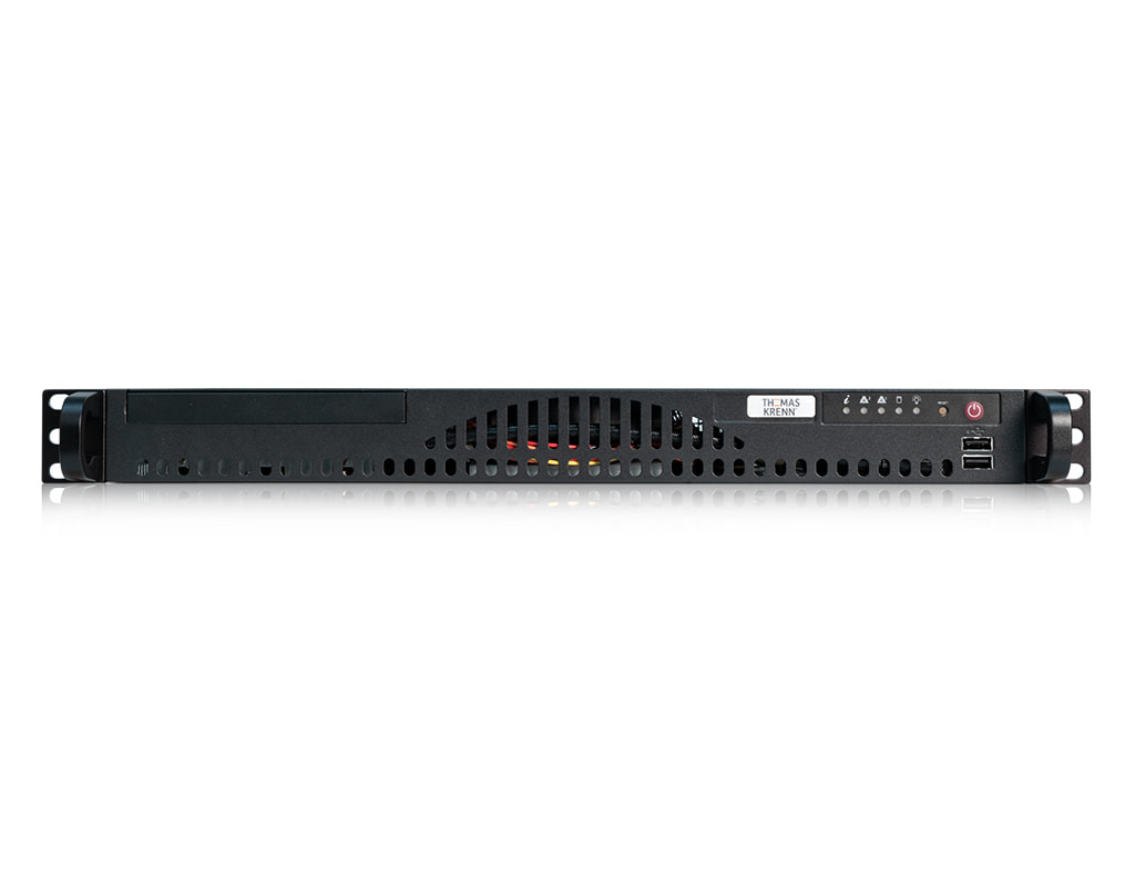 1U Intel single-CPU RI1102-SMXE server - Front view