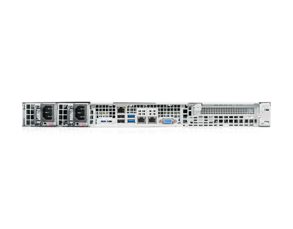 1U Intel single-CPU RI1104-SMXSH server - Rear view
