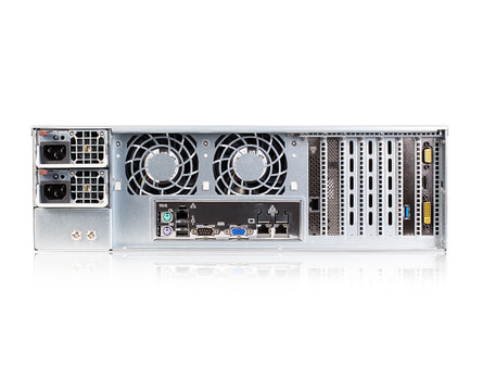 3HE Intel Single-CPU RI1316+ Server - Rückansicht 3HE Intel Single-CPU RI1316+ Server - Rückansicht