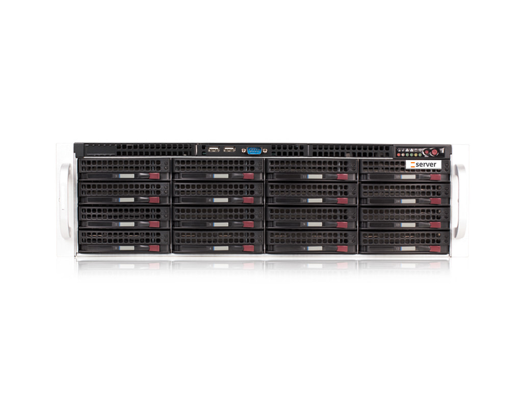 3U Intel Dual-CPU RI2316 Server - Front view 3U Intel Dual-CPU RI2316 Server - Front view