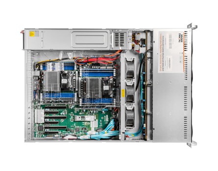 2U AMD dual-CPU RA2208-SMEP server - Internal view