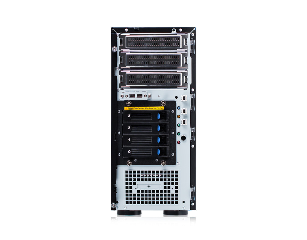 Workstation Intel single-CPU TI104W+ - Front view without panel