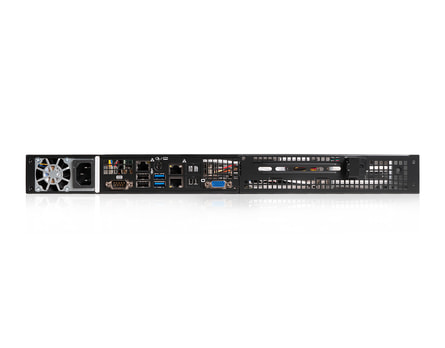 1U Intel single-CPU RI1101H-XE server - Rear view