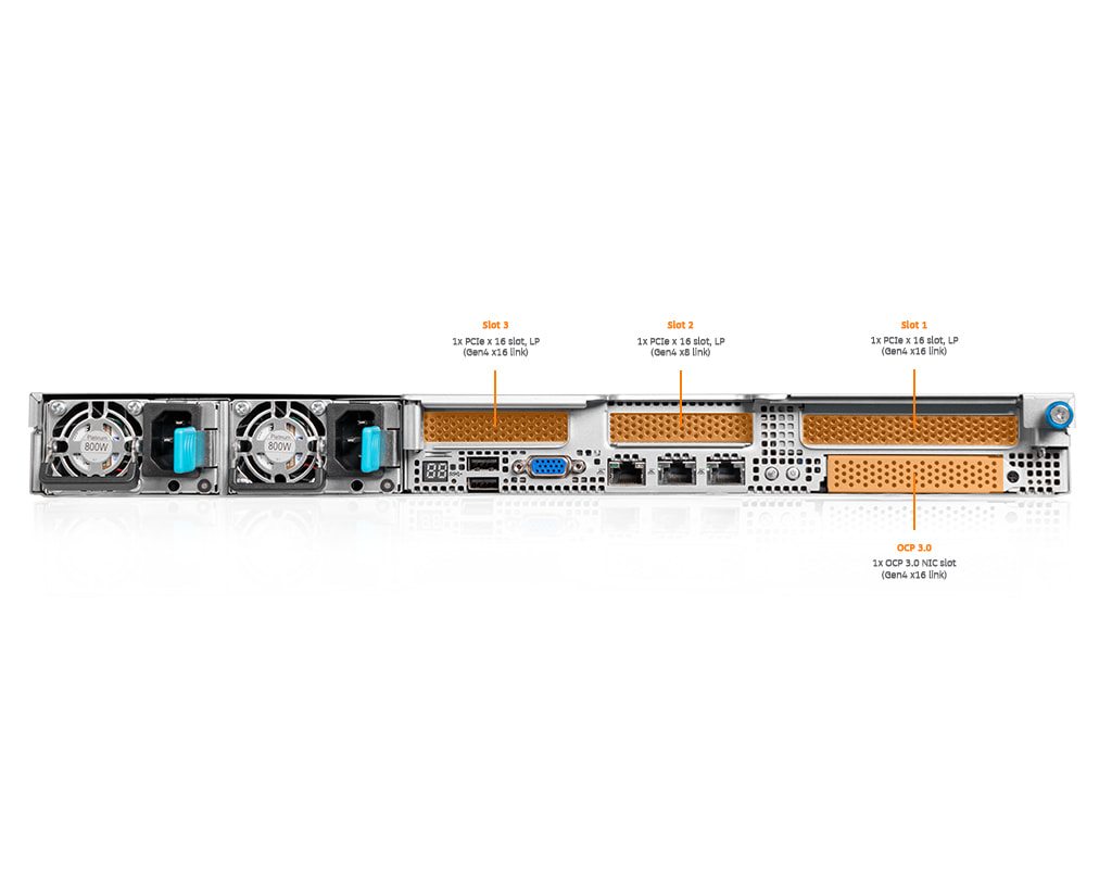 Proxmox Ceph HCI (All NVMe) - Rear view PCIe slots