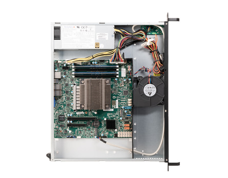 1U Intel single-CPU RI1102H-XE server - Internal view 1U Intel single-CPU RI1102H-XE server - Internal view