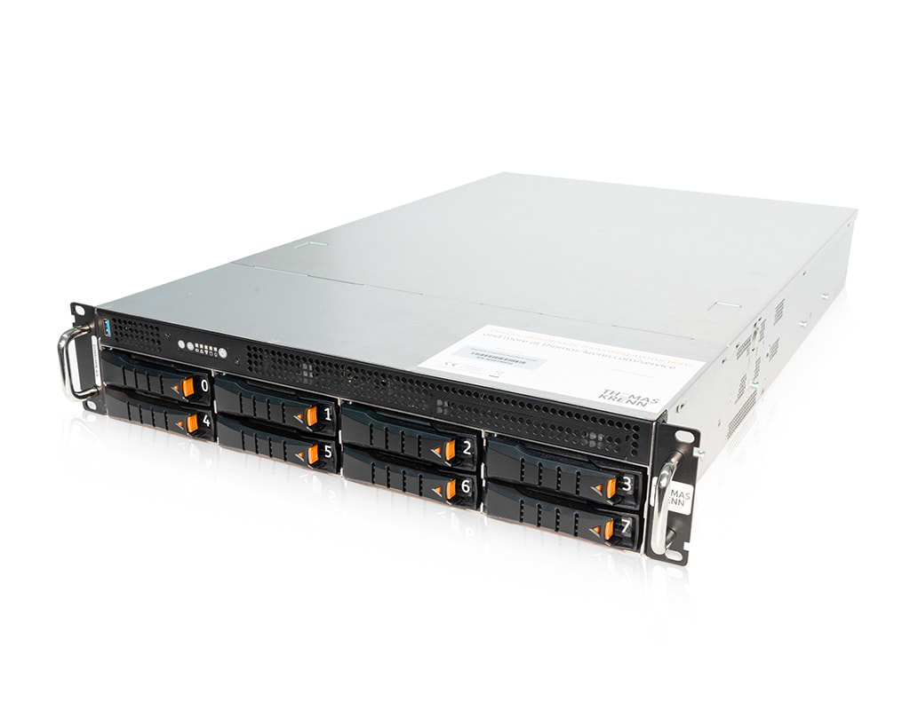 2HE Intel Single-CPU RI1208-AIXSN Server - Serveransicht