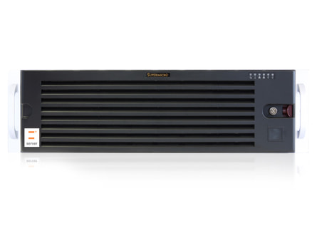3HE Intel Dual-CPU RI2308 Server - Frontalansicht mit Blende 3HE Intel Dual-CPU RI2308 Server - Frontalansicht mit Blende