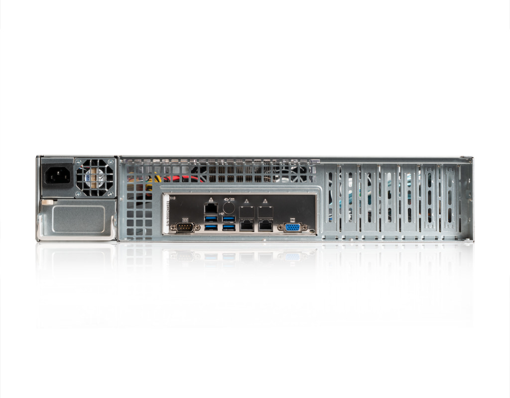 2U AMD single-CPU RA1208-SMEP server - Rear view